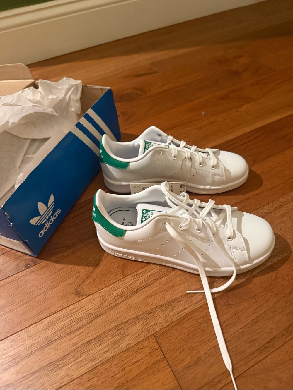 Adidas Stan Smith C Kids White Green Sneakers Size 1.5 NWT